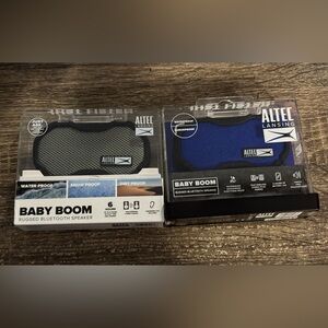 Altec Lansing Baby Boom Rugged Bluetooth Speaker - Black and Blue and gray. 2pk
